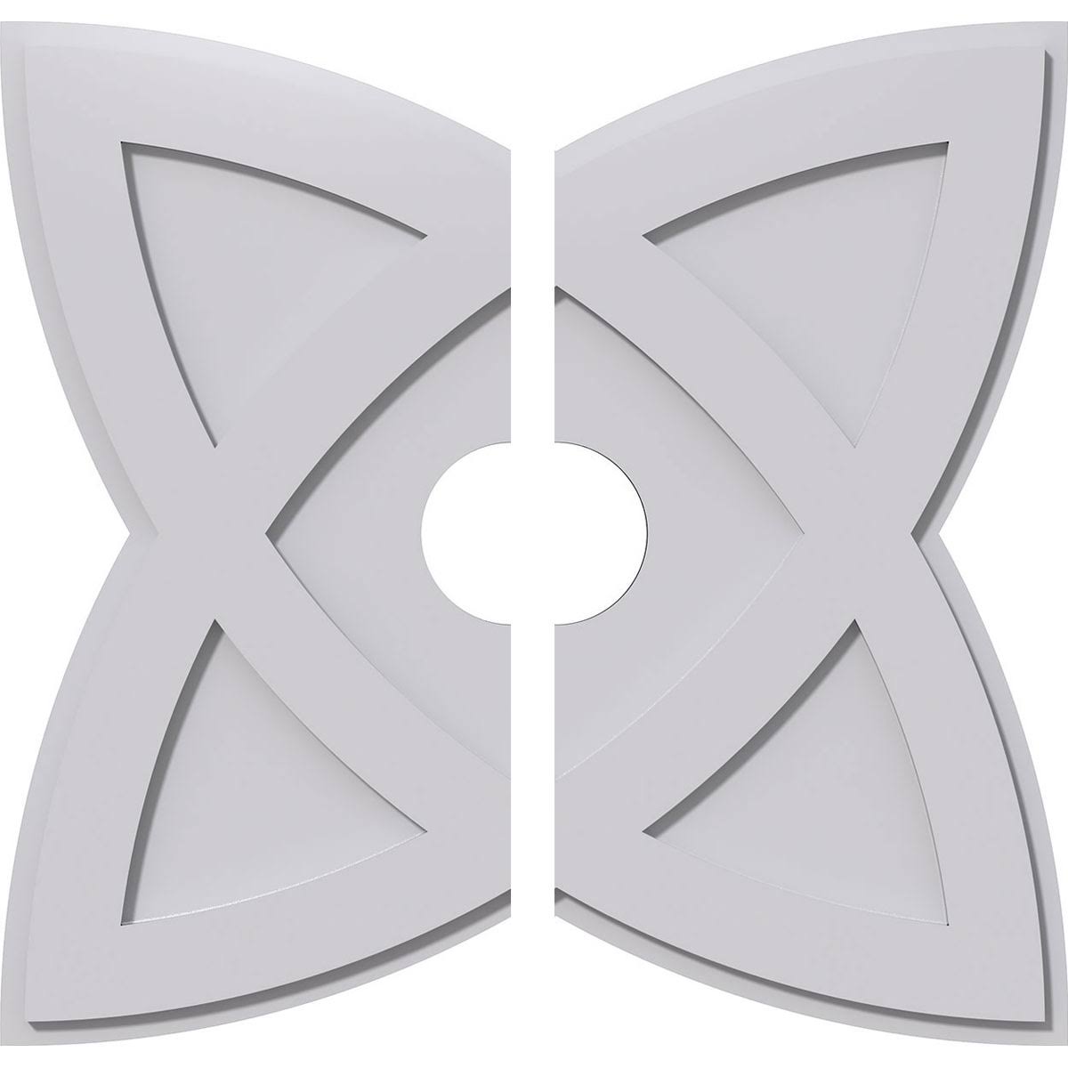 28 inchod x 5 inchid x 10 1/2 inchc x 1 inchp PVC Contemporary Ceiling Medallion, Two Piece R72380