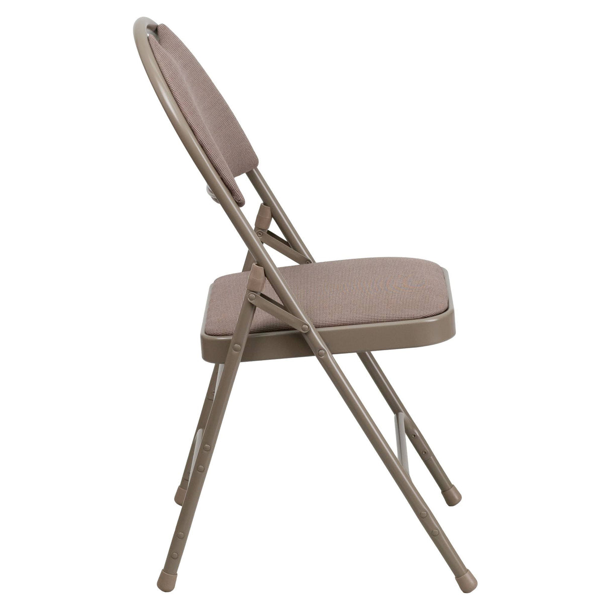 Beige Fabric Metal Folding Chair P425745