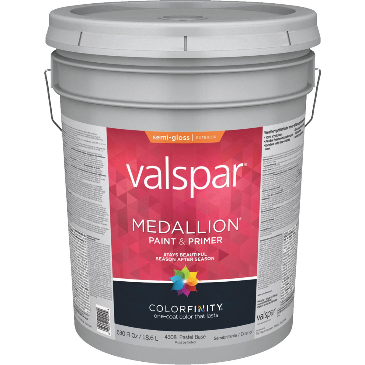 Semi-Gloss Exterior House Paint, 5 Gal Pail K548