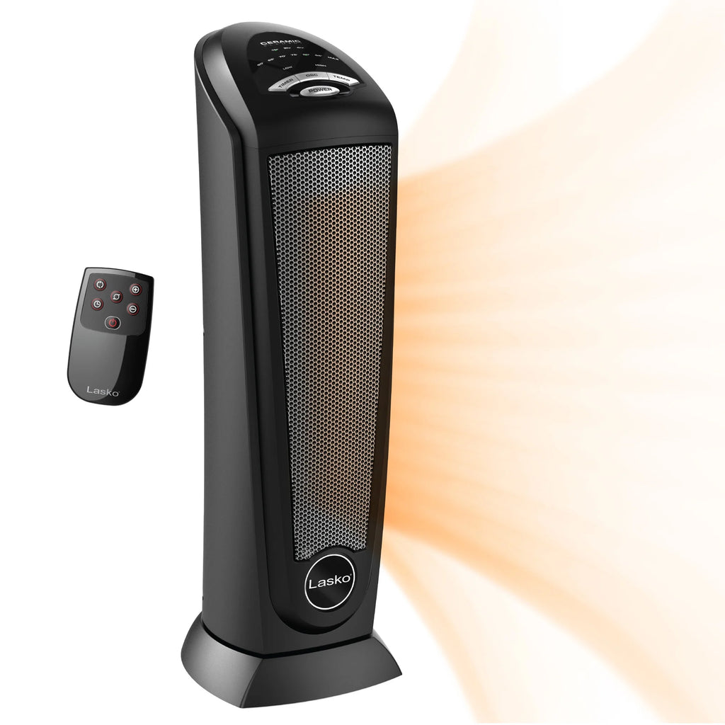 Black 1500W Oscillating Ceramic Tower Space Heater R190
