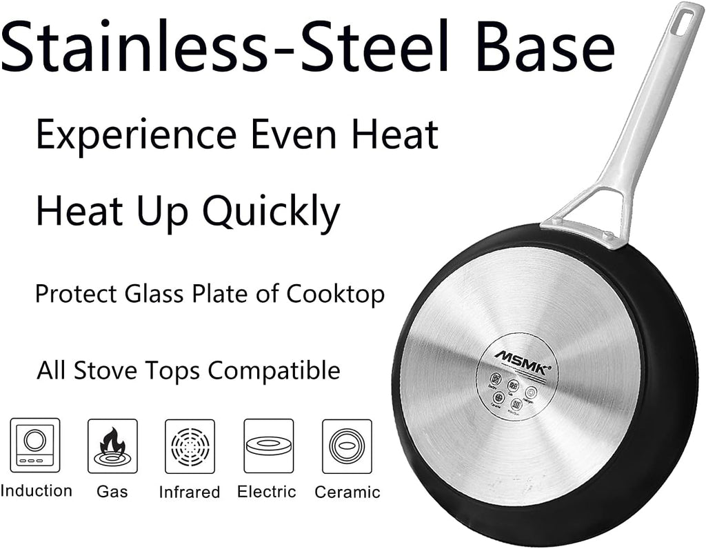 10-inch Nonstick Stainless-steel Frying Pan with Lid A876993