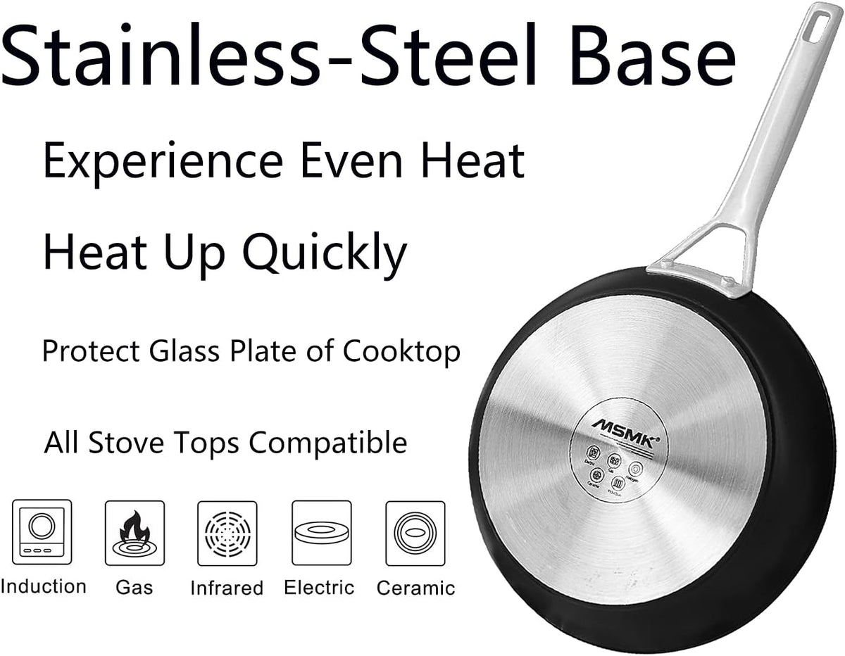 10-inch Nonstick Stainless-steel Frying Pan with Lid A876993