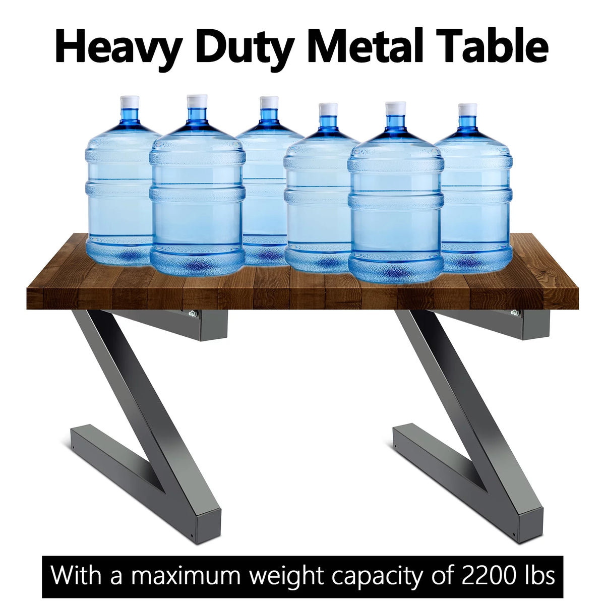 Set of 2 Metal Table Legs, 30" Height 28" Wide Heavy Duty Z-N Shaped D135116