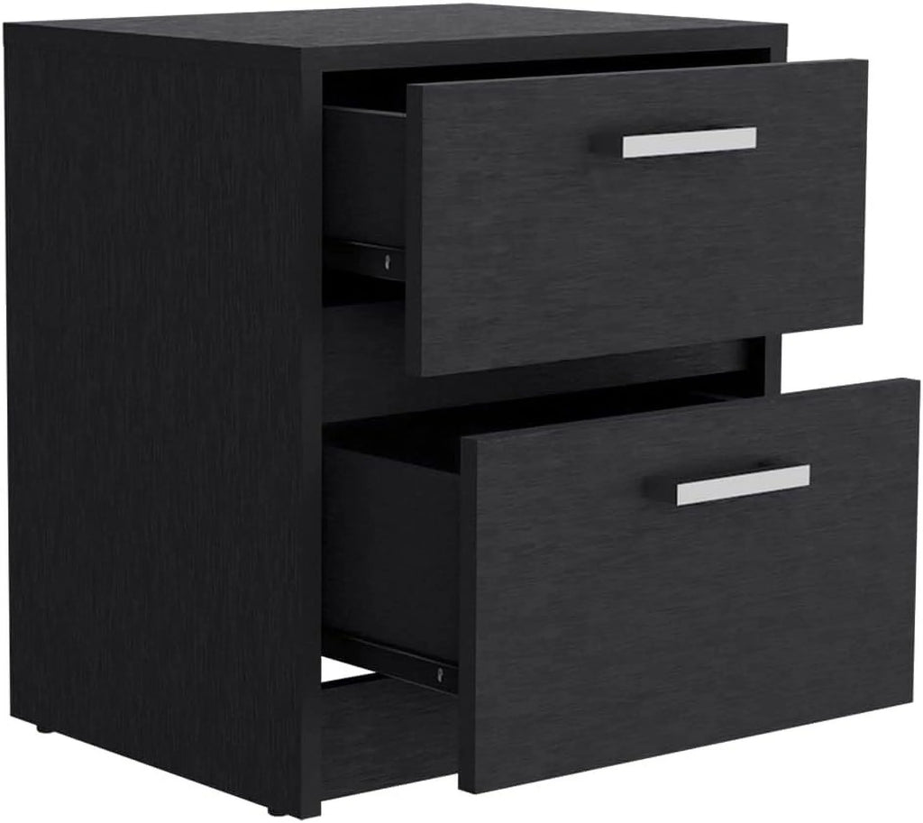 Black Two Drawers Nightstand O253