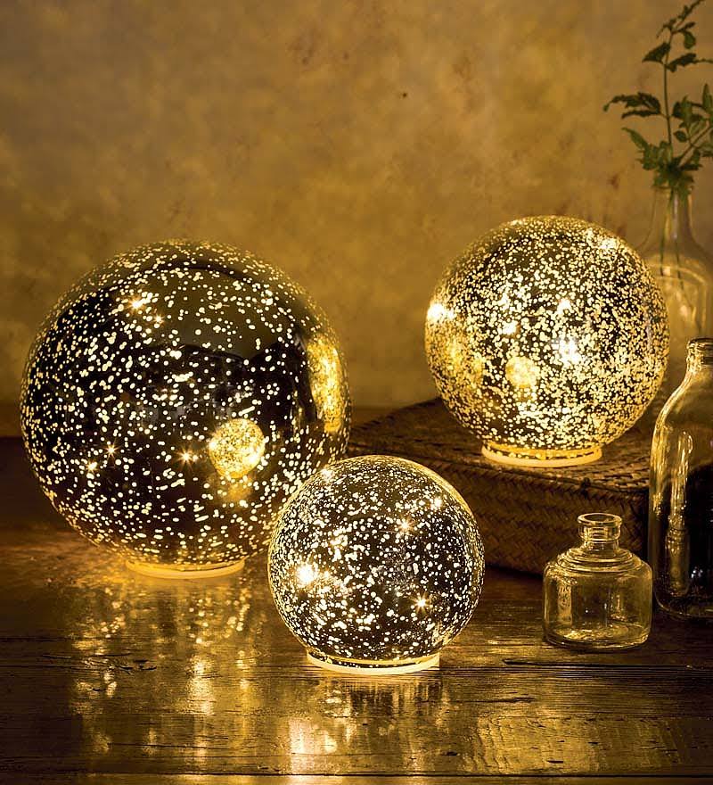 Gold Glass Ball Lights - 3 count N350433