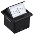Black Pack of 2 Pop Up Floor Outlet Covers Box with 15 Amp Stainless Steel GFCI Tamper Resistant Receptacle Outlet A119118