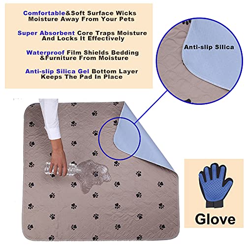 Washable Dog Pee Pads with Puppy Grooming Gloves B83055