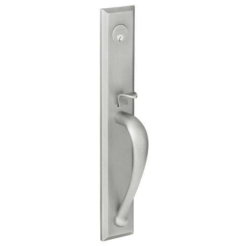 Satin Brass and Black Right Hand Single Cylinder Mortise Entry Handleset with Lever C80115