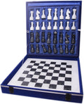 Handmade Full Marble Chess Set with Wooden Case L674