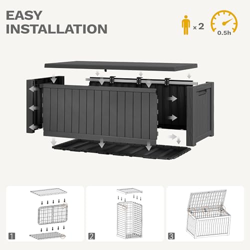 120 Gallon Black Resin Outdoor Storage Box L374900