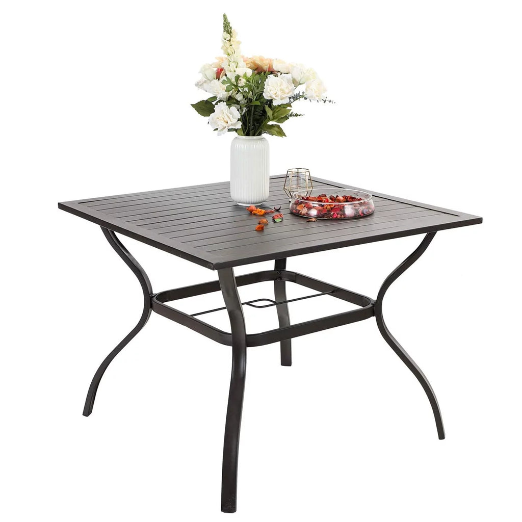 Outdoor Square Dining Table with Steel Frame F35050