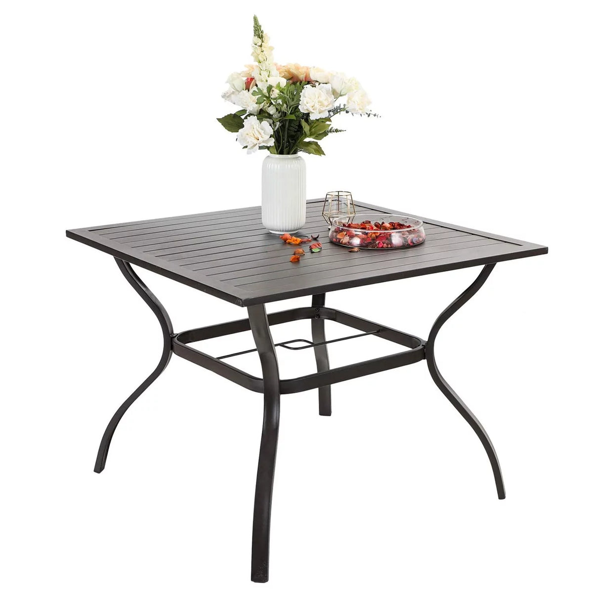 Outdoor Square Dining Table with Steel Frame F35050