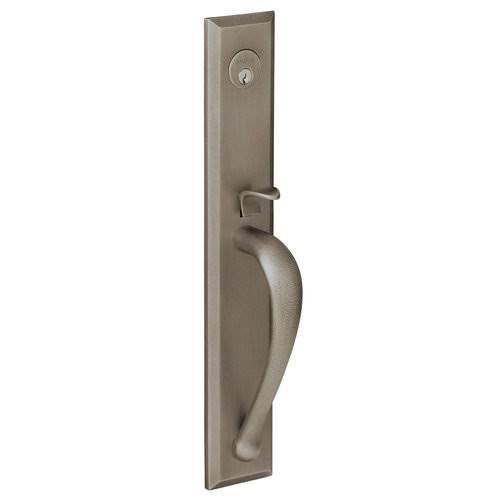 Satin Brass and Black Right Hand Single Cylinder Mortise Entry Handleset with Lever C80115