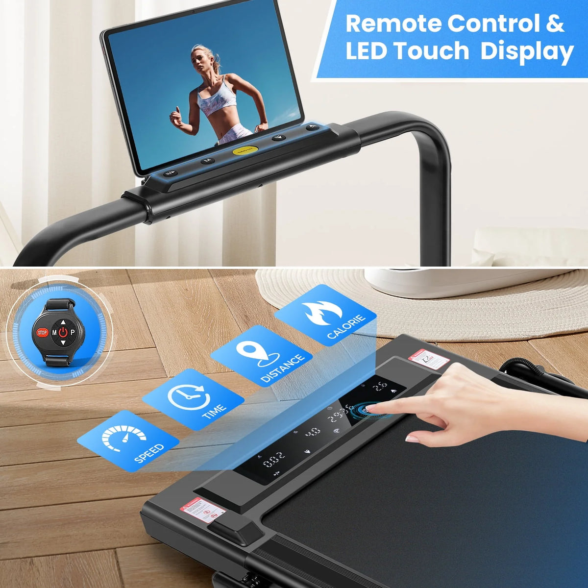 Folding Walking Pad Treadmill with Remote Control C265985