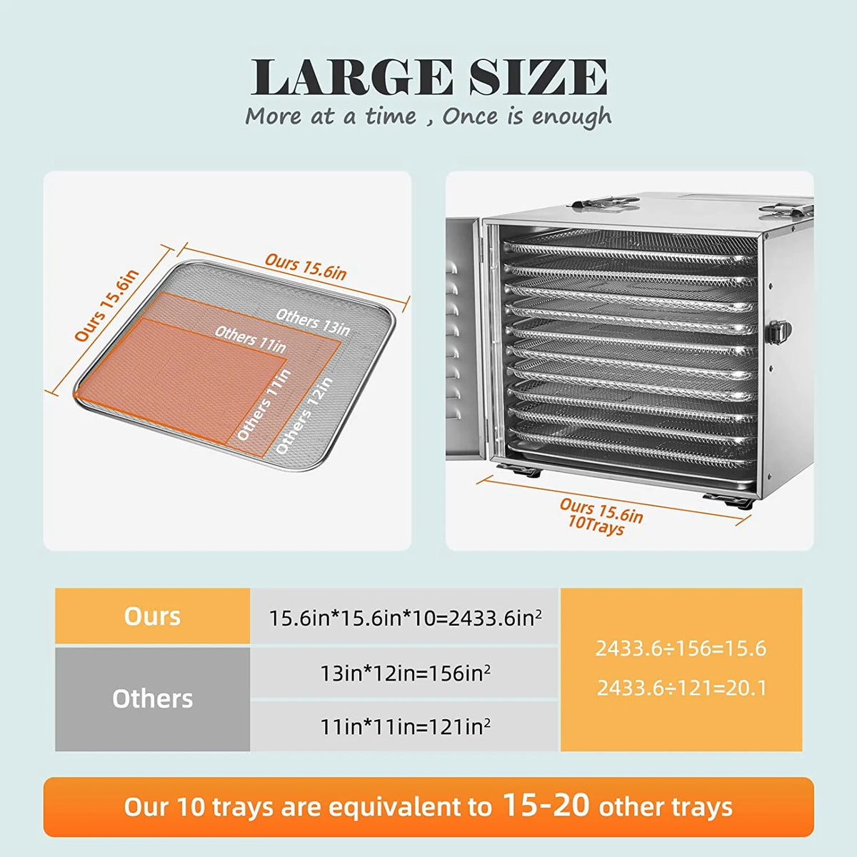 10 Trays Stainless Steel Food Dehydrator F13960