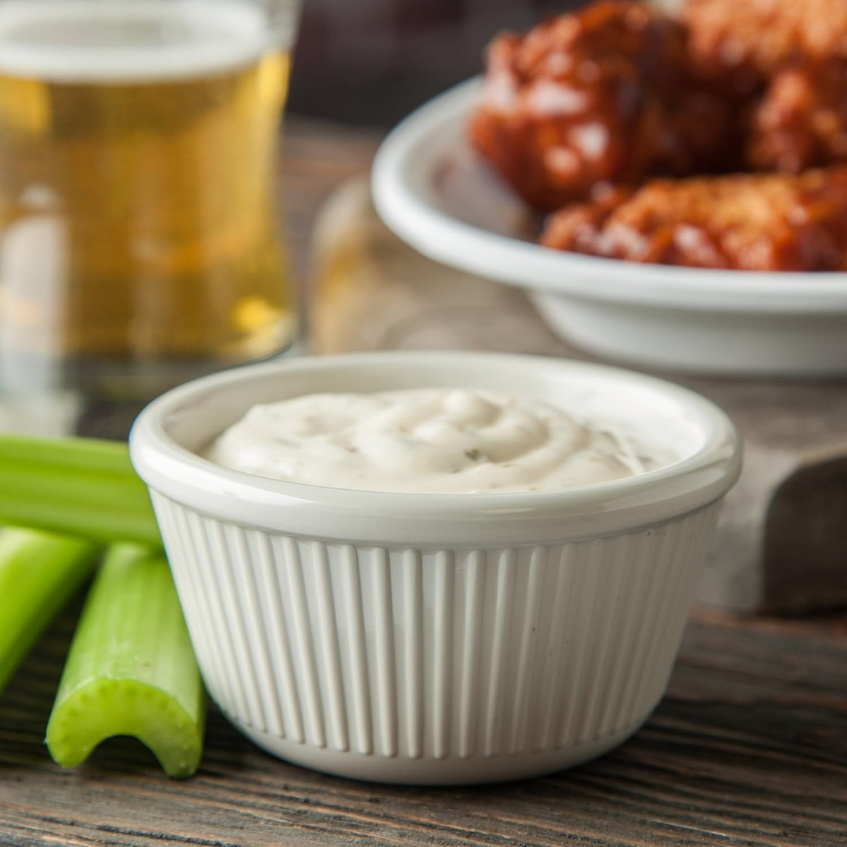 Melamine Fluted Ramekin Set, 4 oz Capacity, Bone (Case of 12) X634