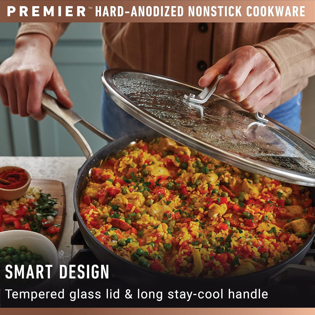 12-Inch Hard-Anodized Nonstick Frying Pan with Lid X744