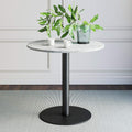 Black/Gold Kitchen Dining Table with Faux Carrara Marble Top O6559