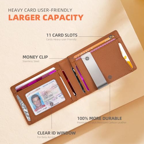 Slim Leather RFID Blocking Bifold Wallet O765299
