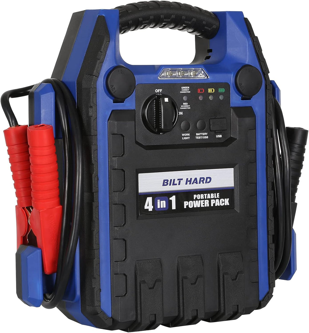 900 Peak/400 Instant Amps Portable Power Station Jump Starter with Air Compressor Y55416