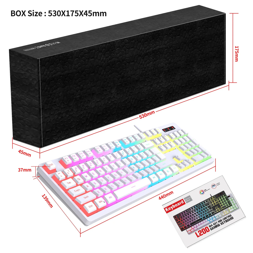RGB Backlit Mechanical Gaming Keyboard with ABS Pudding Keycaps Y4146