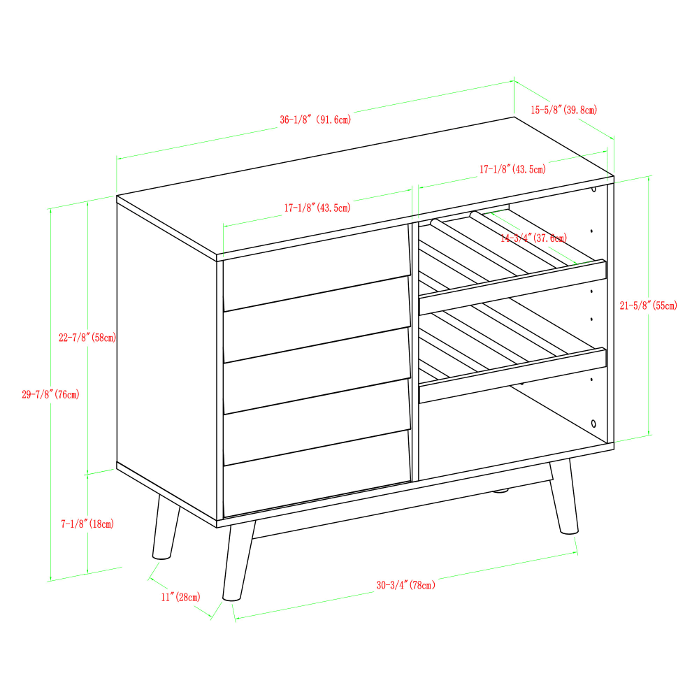 Dark Teal Bar Cabinet C7449