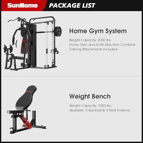 Smith Machine with 138LB Weight Stack W8474