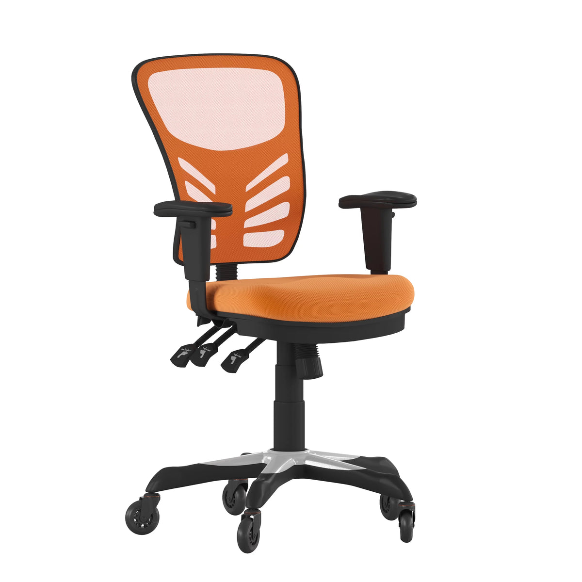 Orange Mesh Ergonomic Office Chair with Adjustable Arms B26242