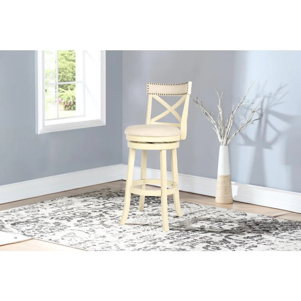 29" Wood Bar Stool with Fabric Seat O5829