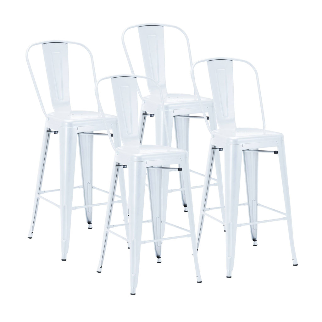 White Metal Bar Stools (Set of 4) F75940