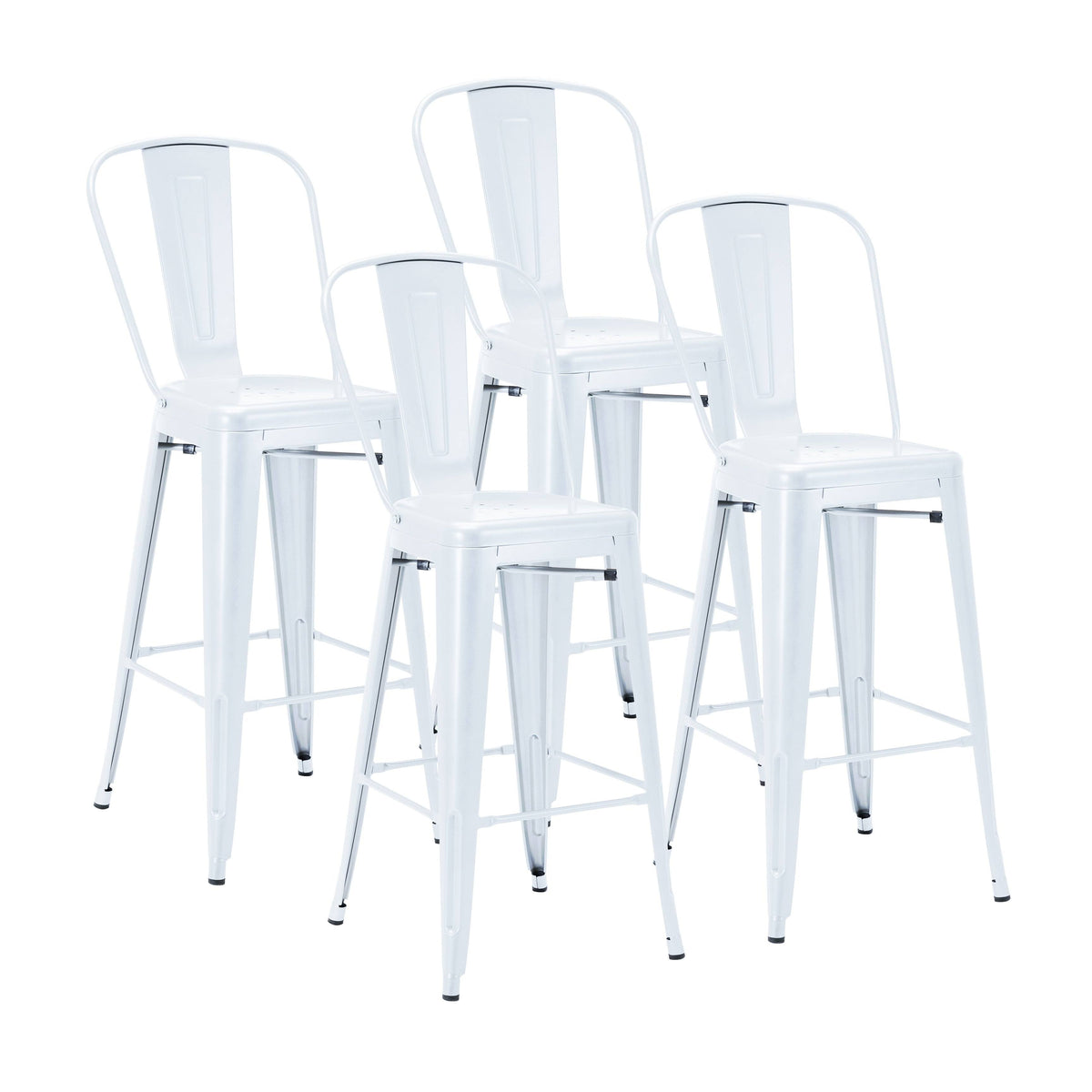 White Metal Bar Stools (Set of 4) F75940
