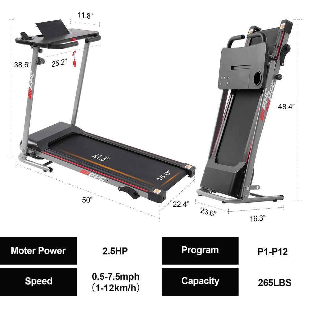 Folding Treadmill with Desk Electric Treadmill I33886