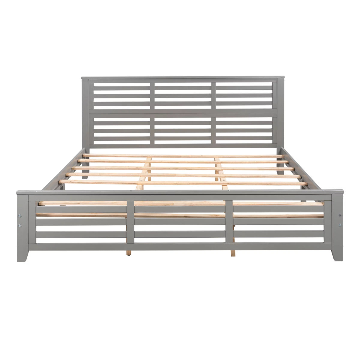 King Size Wood Platform Bed Frame with Headboard Z5493