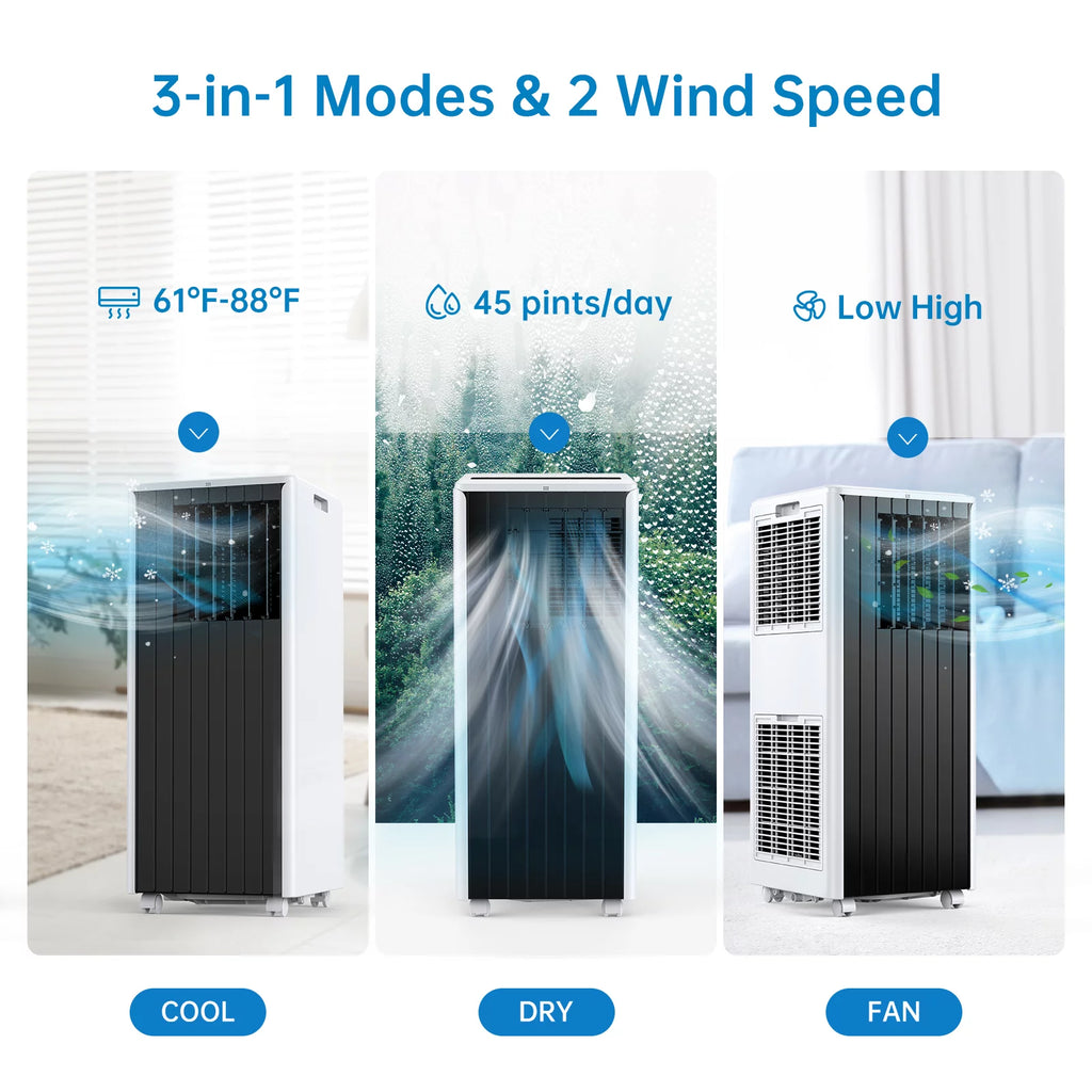 5,000 BTU Portable Air Conditioner Dehumidifier with Remote H8930