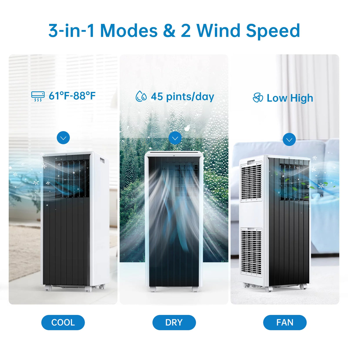 5,000 BTU Portable Air Conditioner Dehumidifier with Remote H8930
