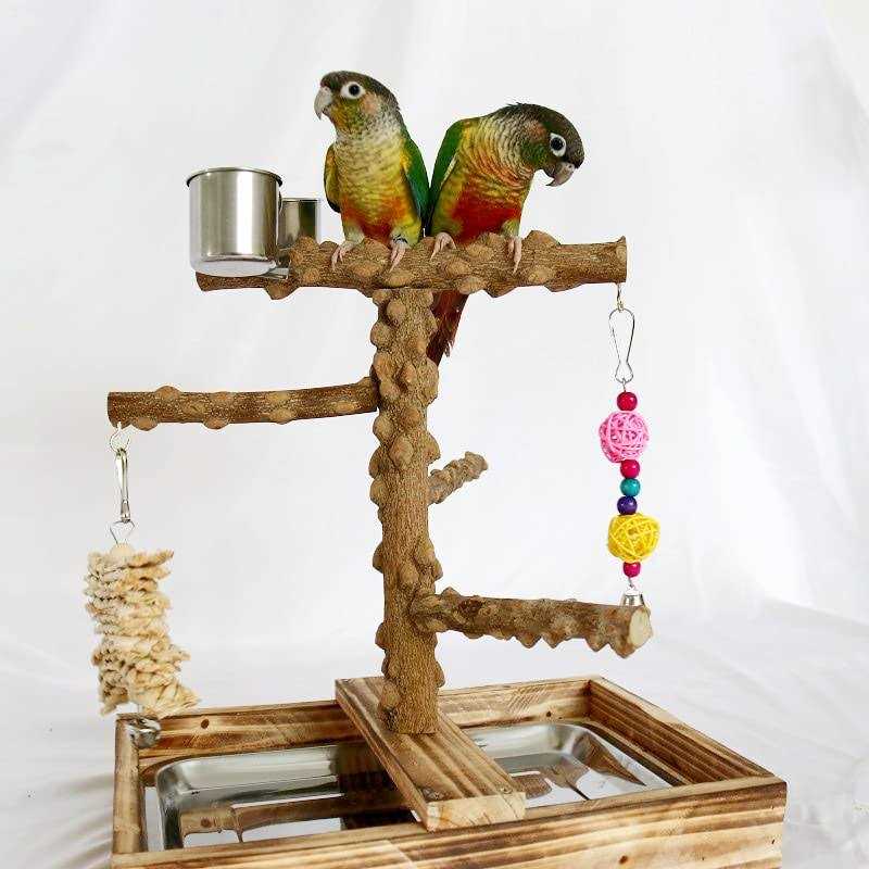 Wood Bird Perch Platform Stand A354