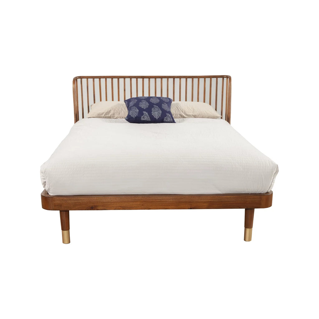 King Wood Platform Bed Dark Walnut T36427