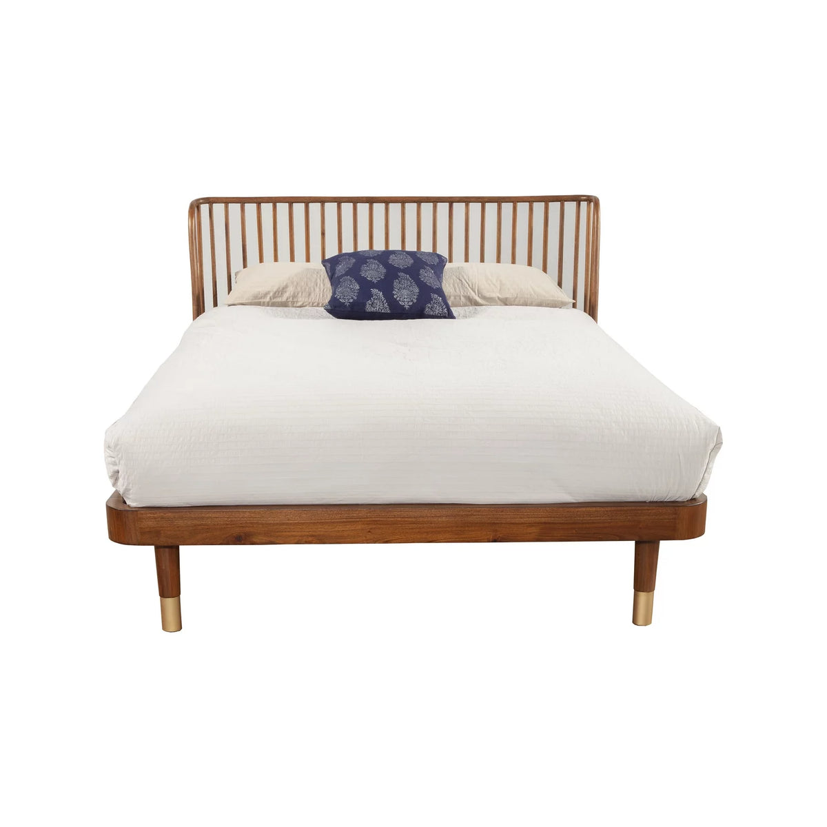 King Wood Platform Bed Dark Walnut T36427