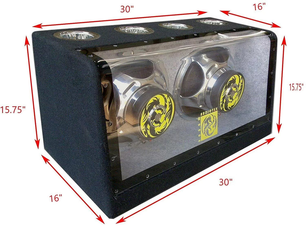 12" 2000W Bandpass Bass Box + Car Audio Amplifier + Kit Bundle E93240