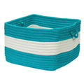 Turquoise Blue Square Braided Storage Basket O213271