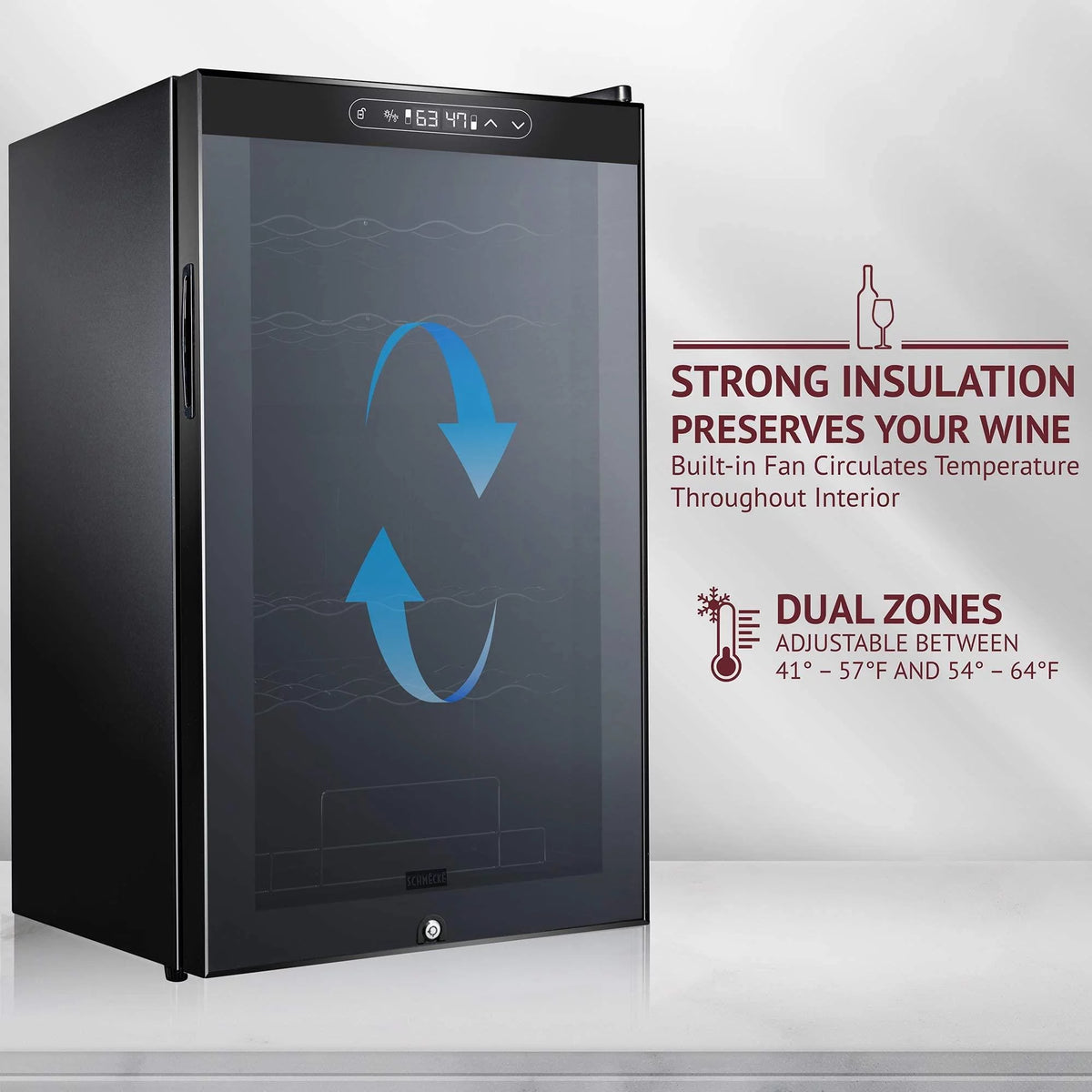 Dual Freestanding 33 Bottle Wine Cooler K196