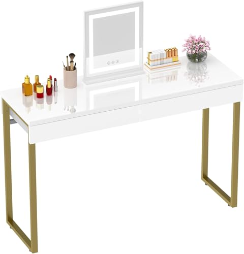 White Vanity Desk with 2 Drawers F584