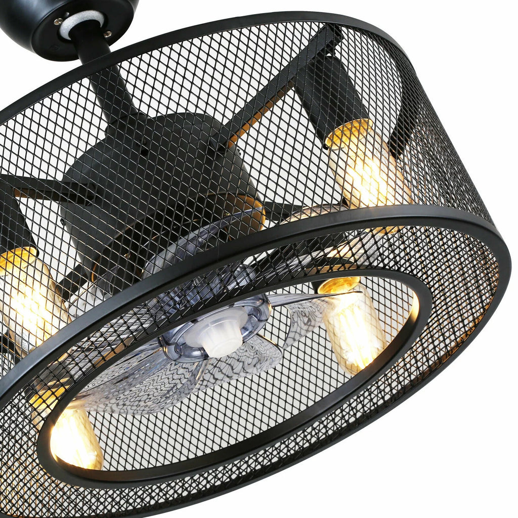 Caged Ceiling Fan Light with Remote R253895