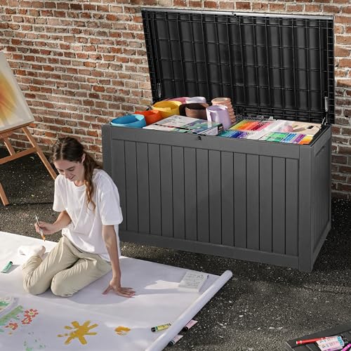 120 Gallon Black Resin Outdoor Storage Box L374900