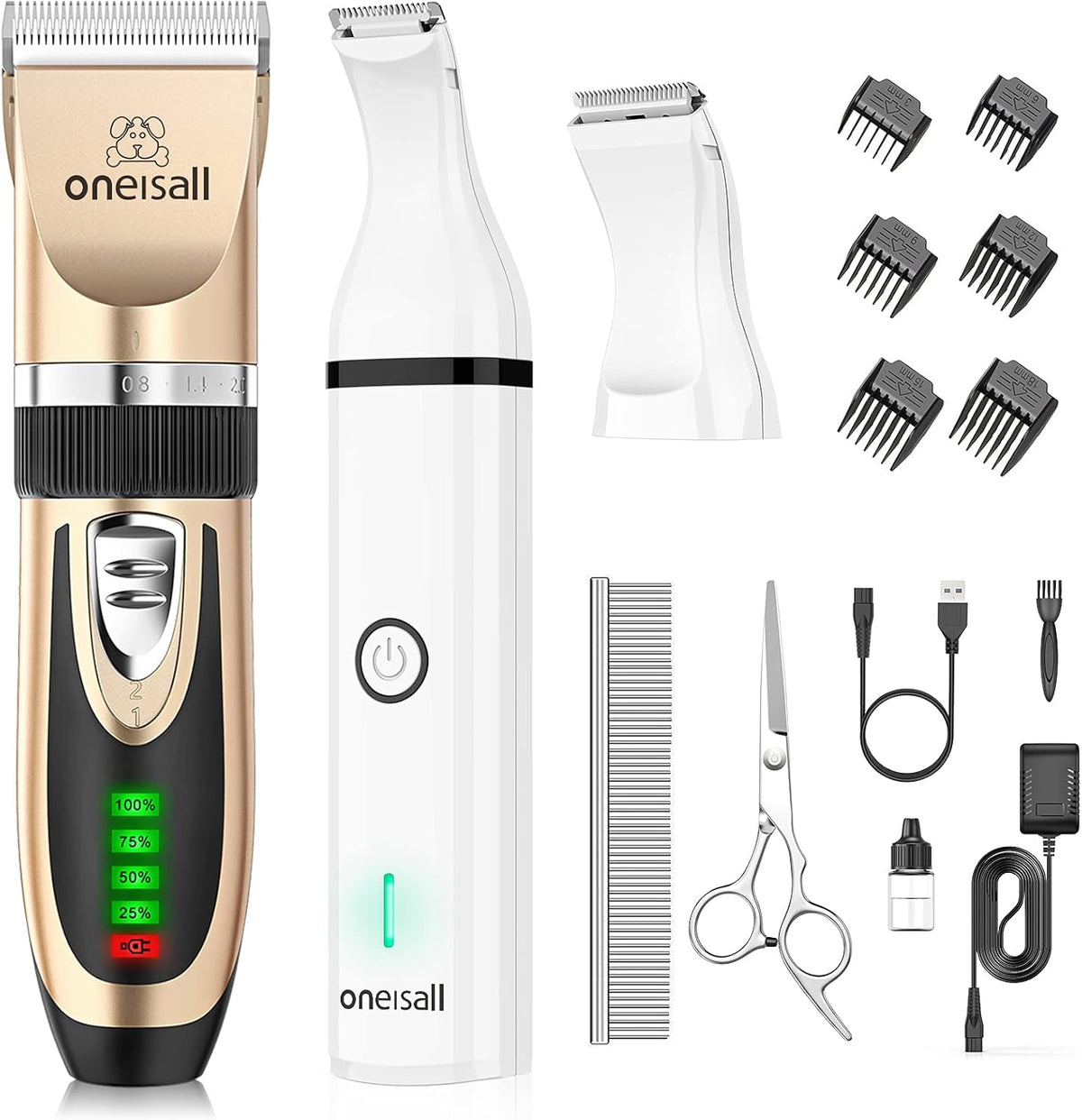 2 in 1 Cordless Dog Clippers and Paw Trimmer Kit D903688