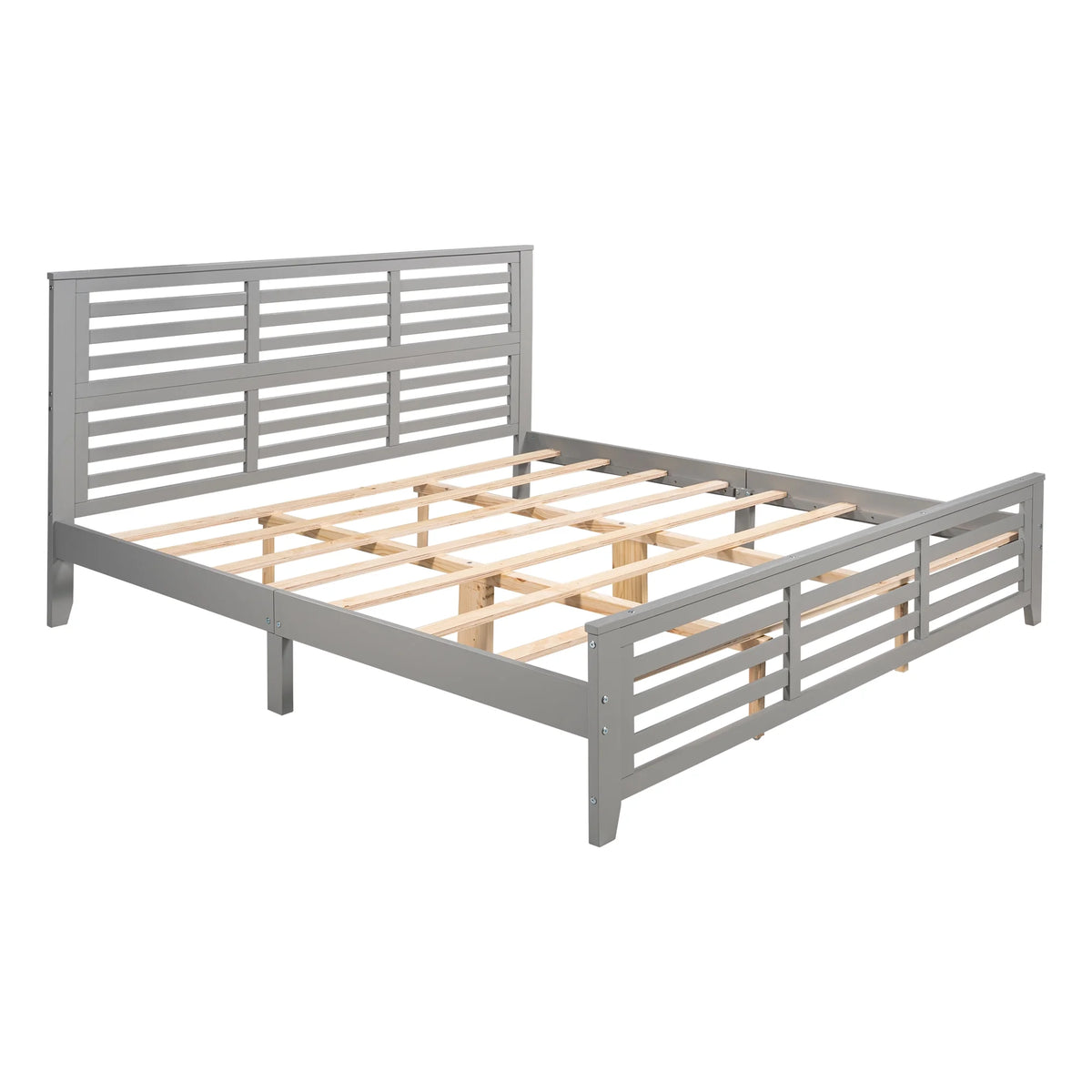 King Size Wood Platform Bed Frame with Headboard Z5493