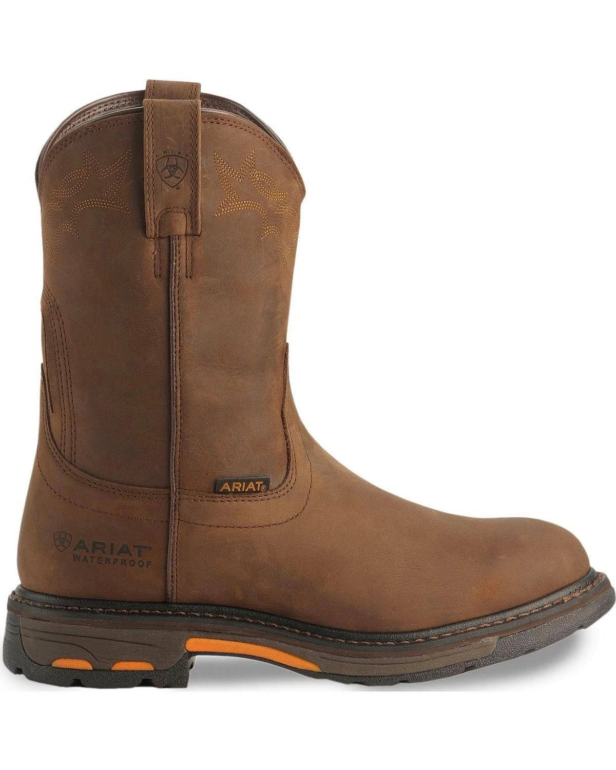 Brown Pull-On Work Boots Z901022