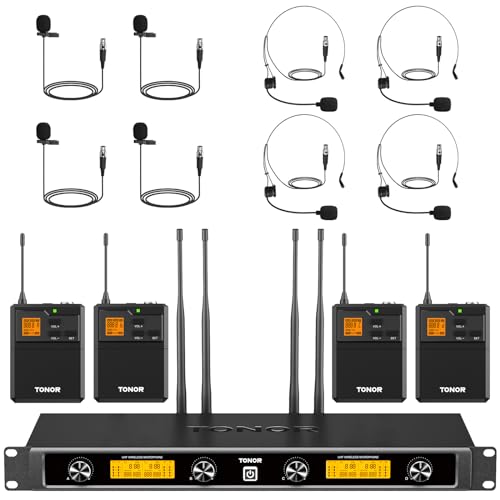 UHF Wireless Microphone System with Headset and Lapel Mics, Bodypack Transmitter, Receiver, 2x15 Channels G2280