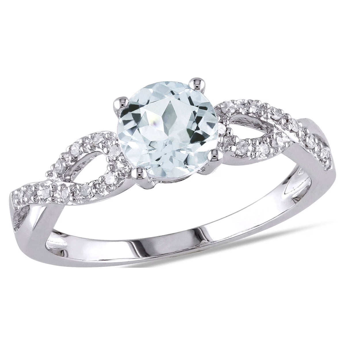10kt White Gold Aquamarine Diamond Engagement Ring L520521