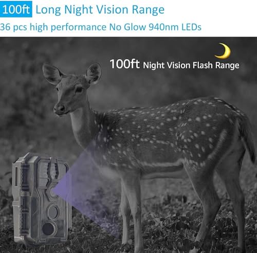 48MP 1296p Night Vision Waterproof Trail Camera H31123